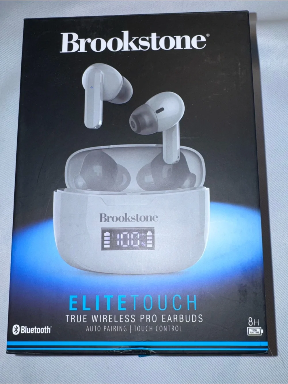 Brookstone EliteTouch True Wireless Pro Earbuds in Grey, NEW in Sealed Box